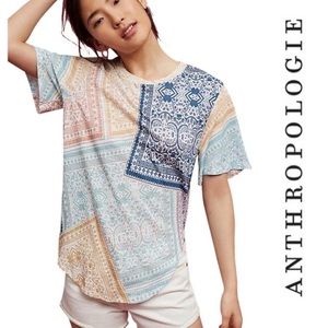 Anthropologie - Delilah Side Slit Patchwork Tee